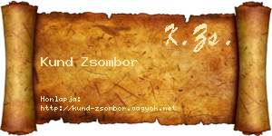 Kund Zsombor névjegykártya